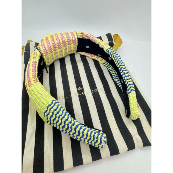 Lele Sadoughi Mixed Raffia Knotted Women’s Headband + Dust Bag -Multicolored - Picture 9 of 12